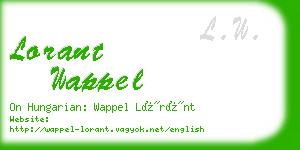 lorant wappel business card